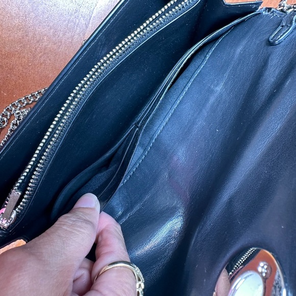 Coach Chain Crossbody In Metallic Signature Canvas And Leather With Turnlock - Picture 7 of 16